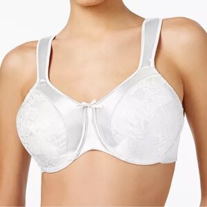 Bali NEW  36 DD Satin Tracings Underwire Minimizer Bra white Unpadded DF3562